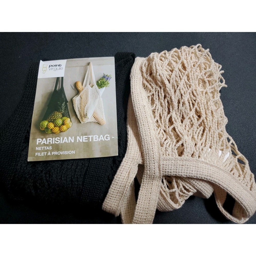 Parisian Netbag Grocery Bag Set Of 2 Blag‎ & Beige